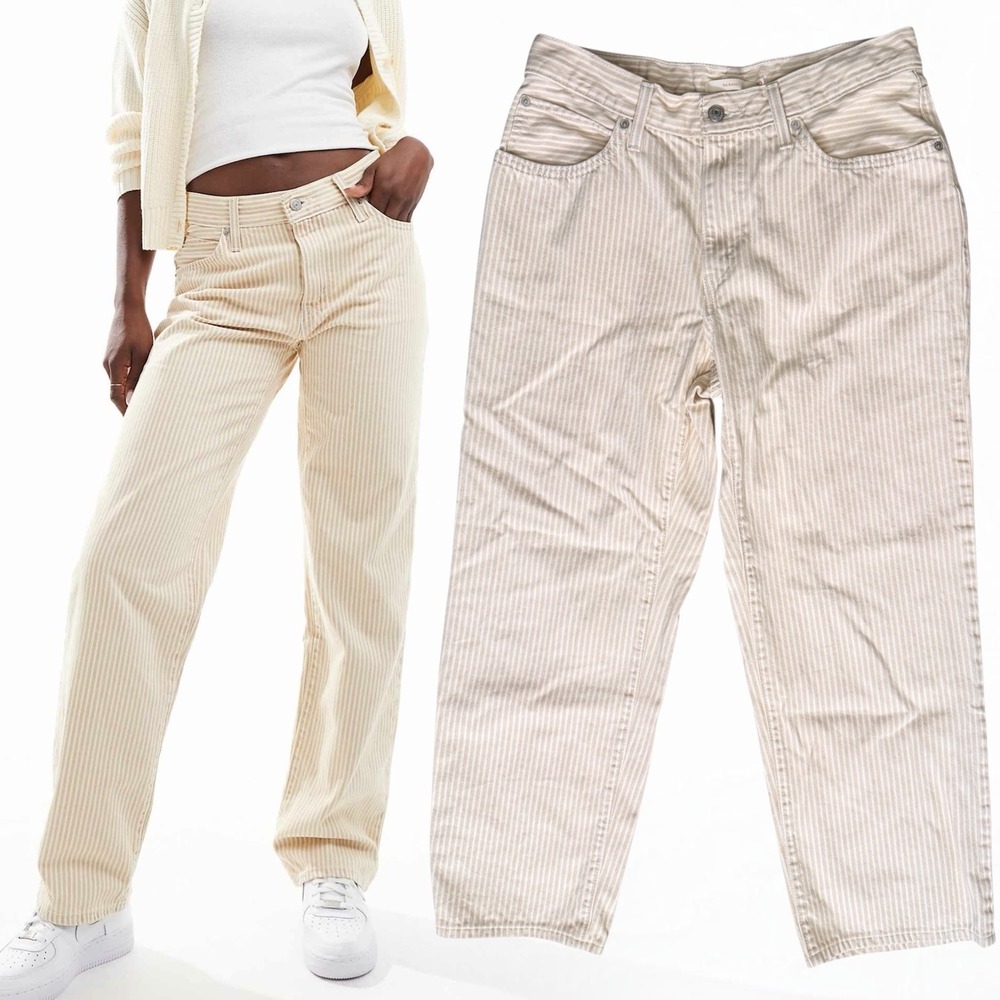 Levis Jeans 94 Baggy Hickory Stripe Tan Cream 30